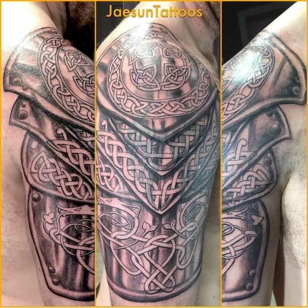 Celtic Armor Tattoo Shoulder And Sleeves