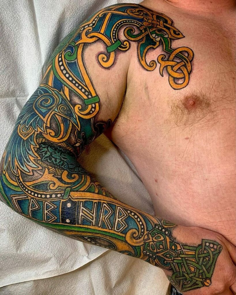 Celtic Snake Full Sleeve Irish Tattoo