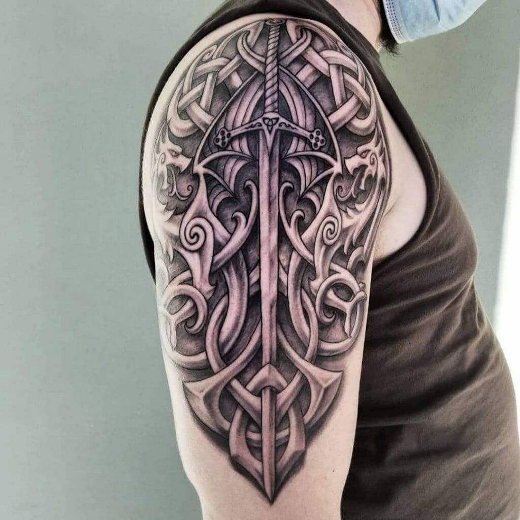 Celtic Sword Tattoo Design Representing Courage