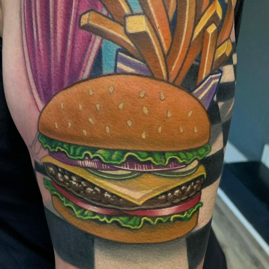 Cheeseburger And Fries Tattoo