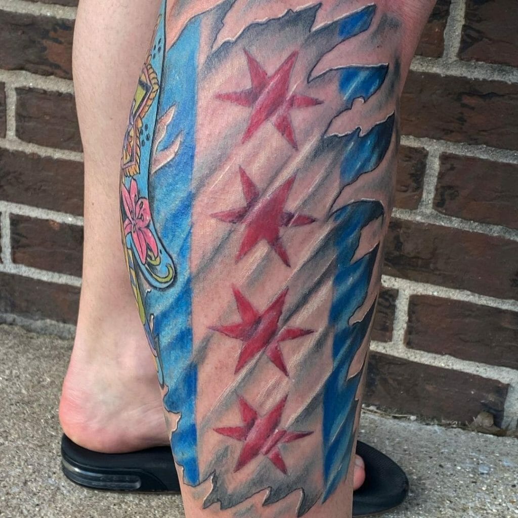 Chicago Flag Stars Tattoo