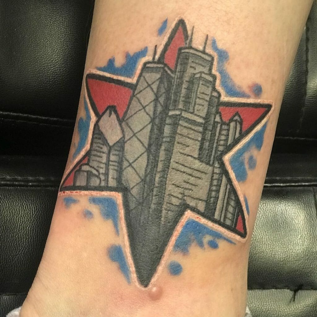 Chicago Six-Pointed Stars Tattoo