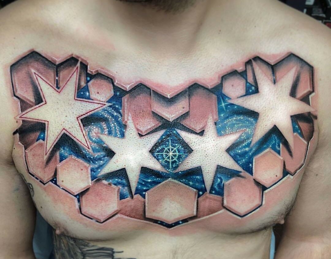 Tattoo uploaded by Jackie  Chicago stars Thanks for looking   Tattoodo