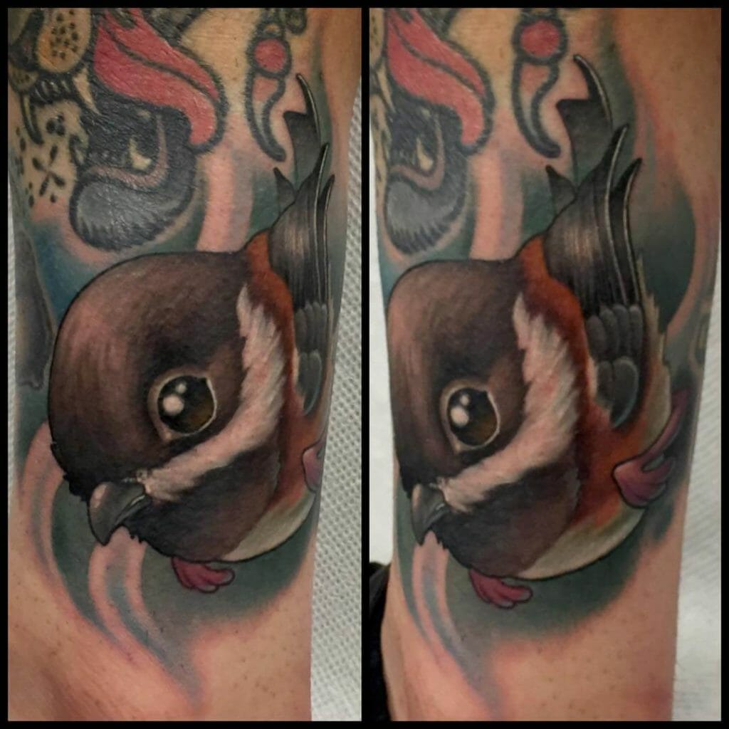 Chickadee Head Tattoo 