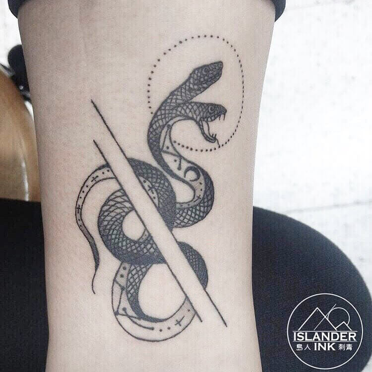 Chinese Double Headed Snake Tattoo 