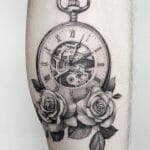Clock Flower Tattoos