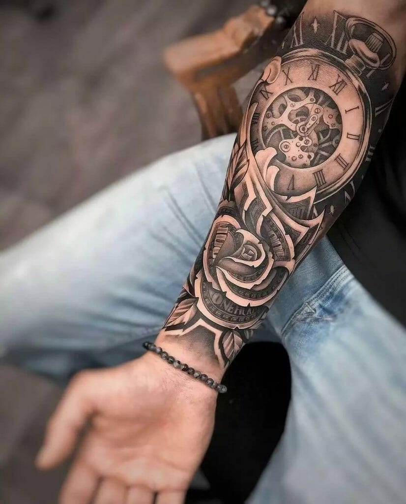 Clock Money Tattoo