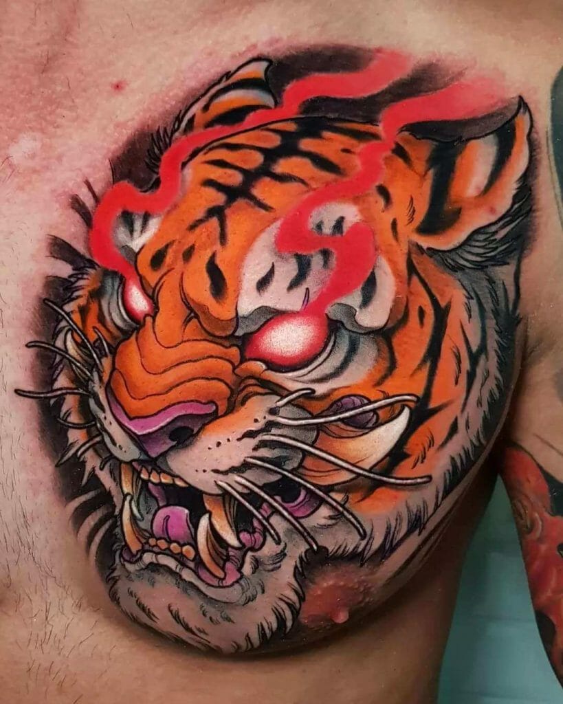 Colorful Tiger Ink Design