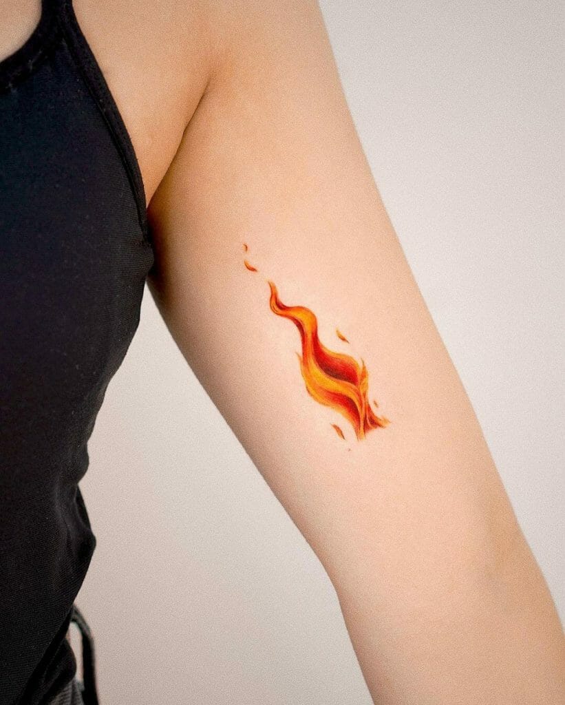 Colour Rich Fire Tattoo