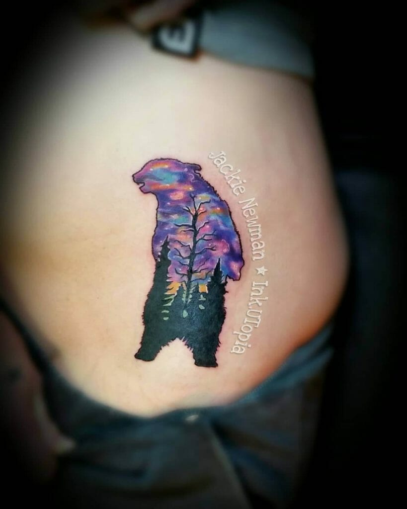 Colourful Forest Silhouette Tattoos