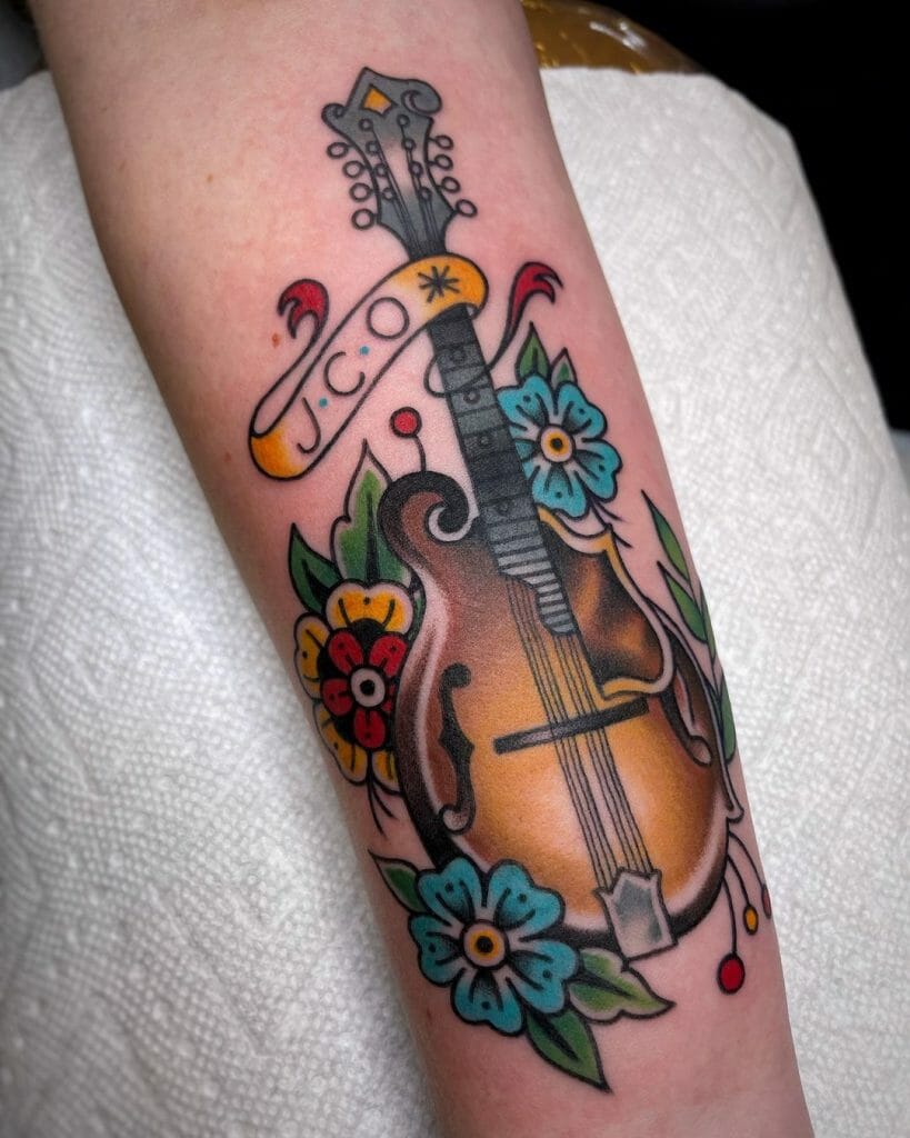Colourful Mandolin Tattoo