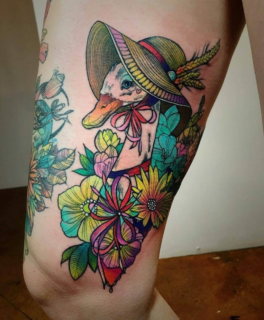 Colourful Mother Goose Tattoo