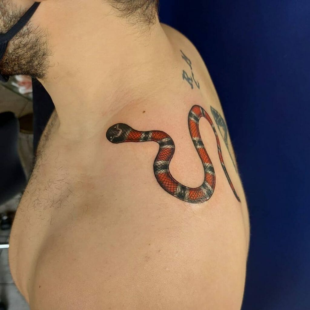 Coral Snake Tattoo On Back