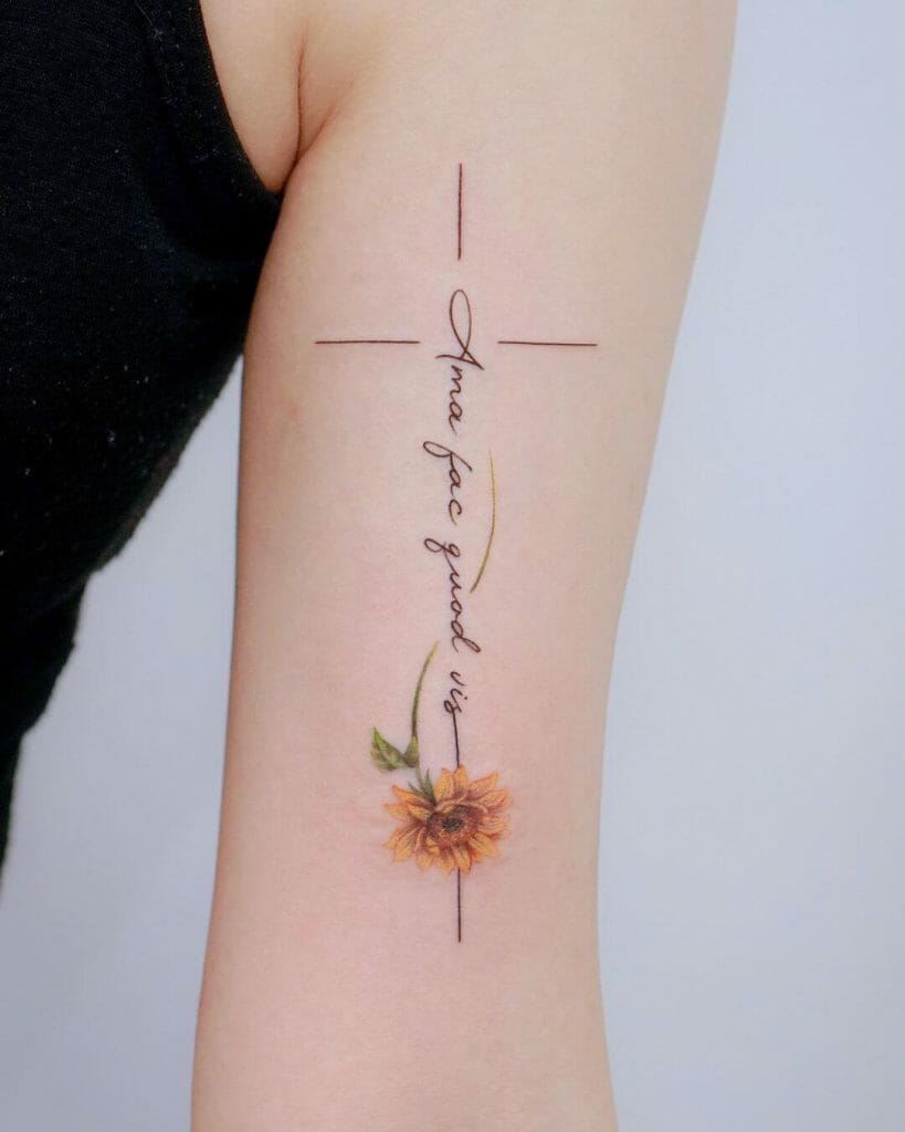 Cross With A Sunflower Quote