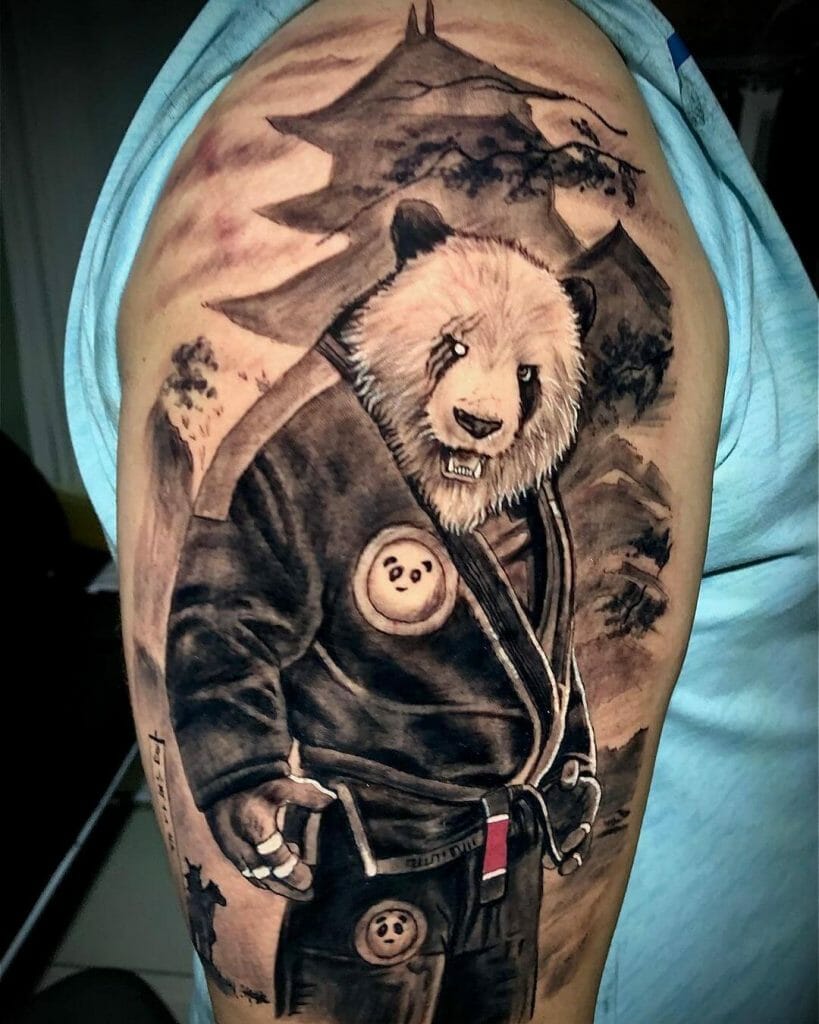 Cute Jiu-Jitsu Panda Tattoo