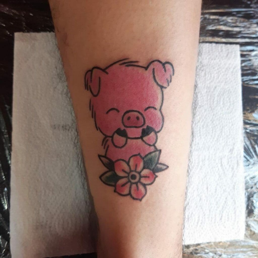 Cute Little Pig Tattoo