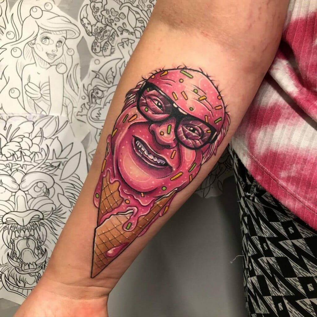 Danny DeVito Funny Icecream Tattoo