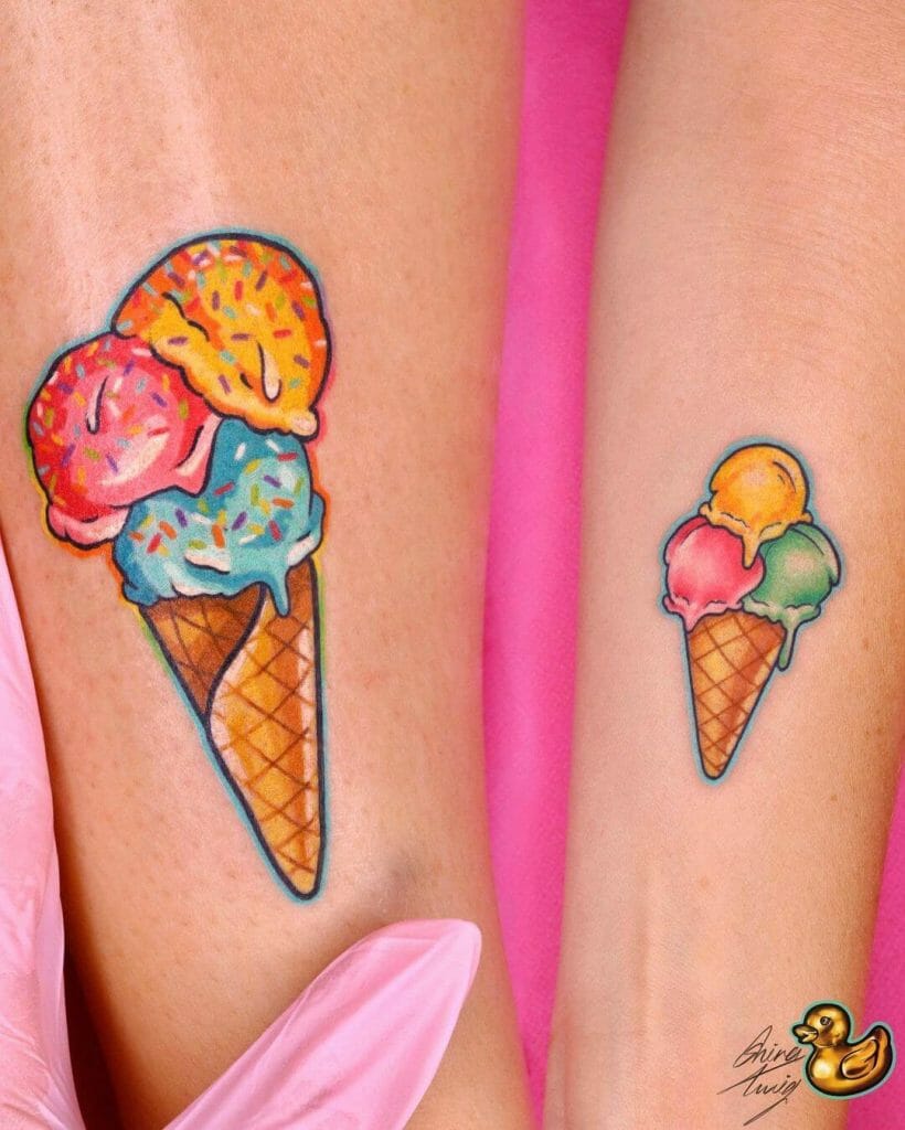 Dazzling Ice Cream Tattoo Design
