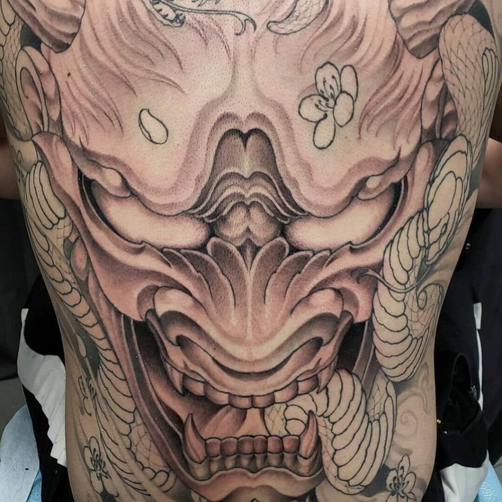 Demon Face Tattoo For Back