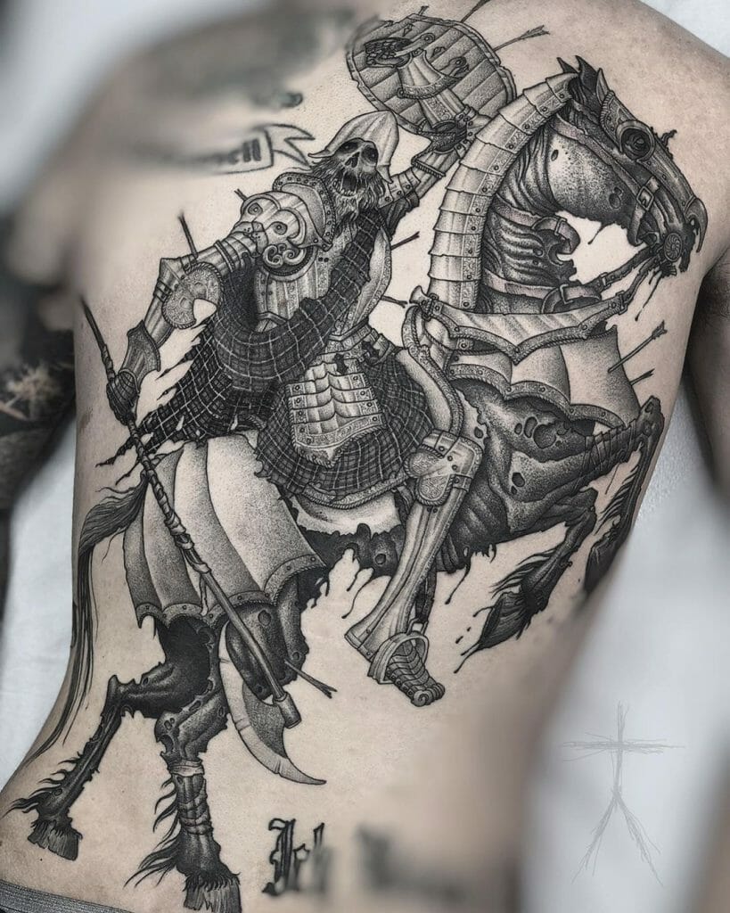 Demon Knight Tattoo For Back