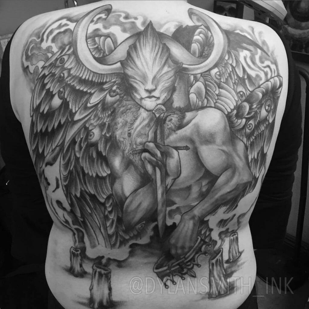 Demonic Ritual Tattoo For Back