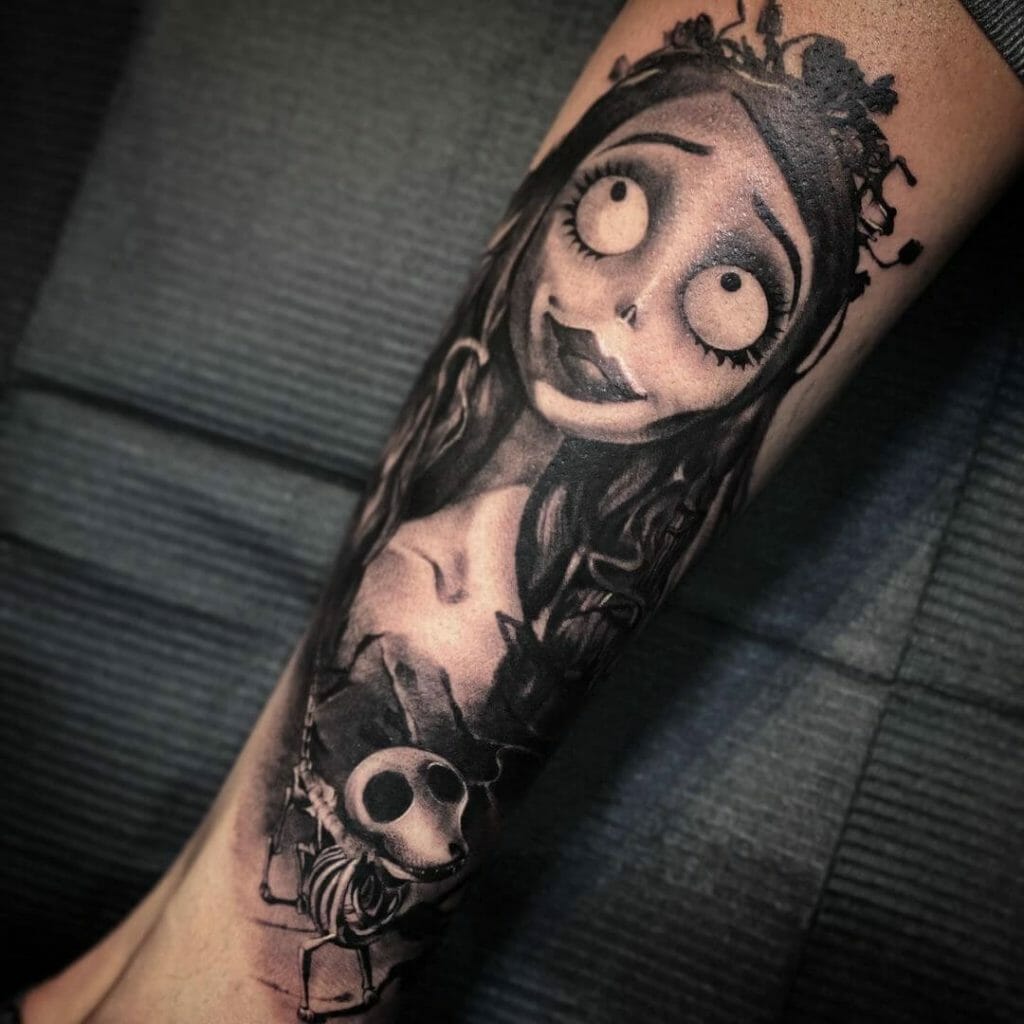 Dog And Corpse Bride Tattoo