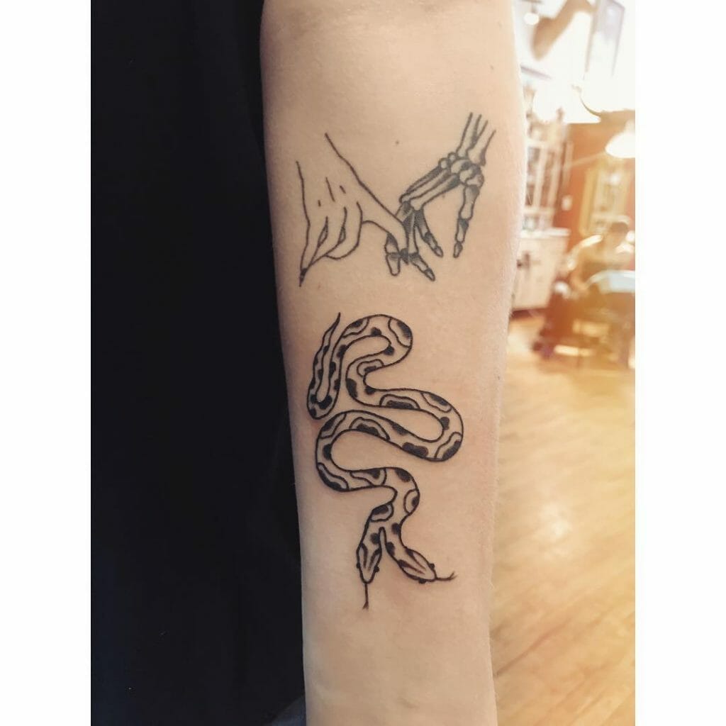 Double Headed Snake Traditional Tattoo