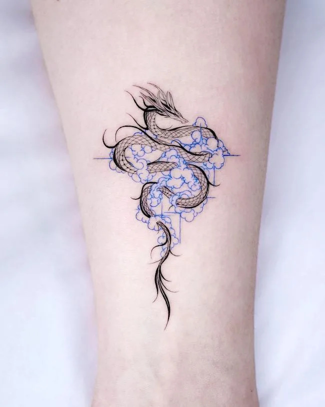 Minimalist Dragon Tattoo