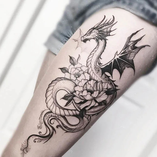 Minimalist Dragon Tattoo