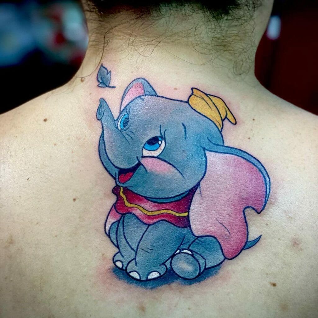 Dumbo Tattoo On The Back