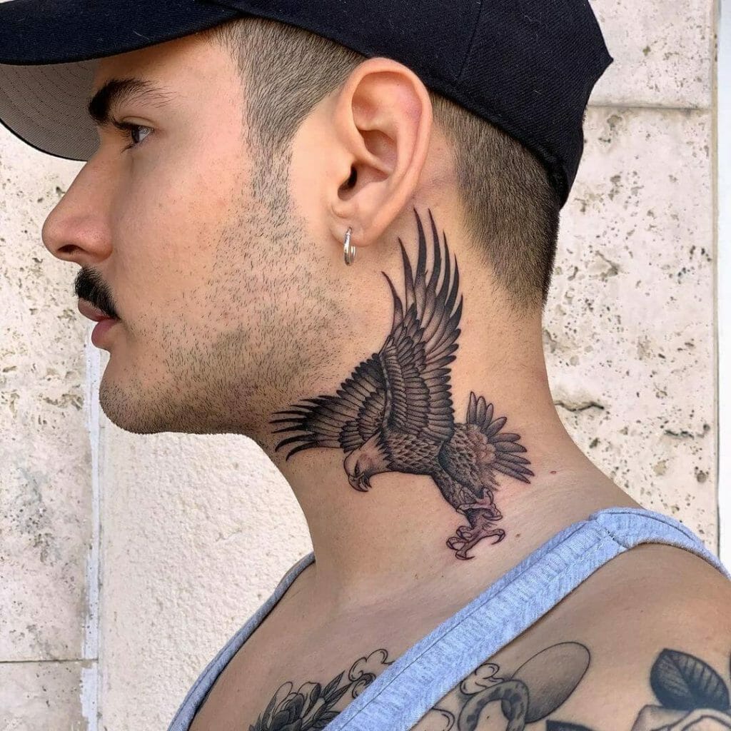 Eagle Black Neck Tattoo