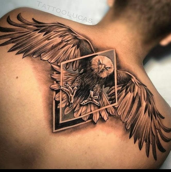 Eagle Wings Shoulder Blade Back Tattoo