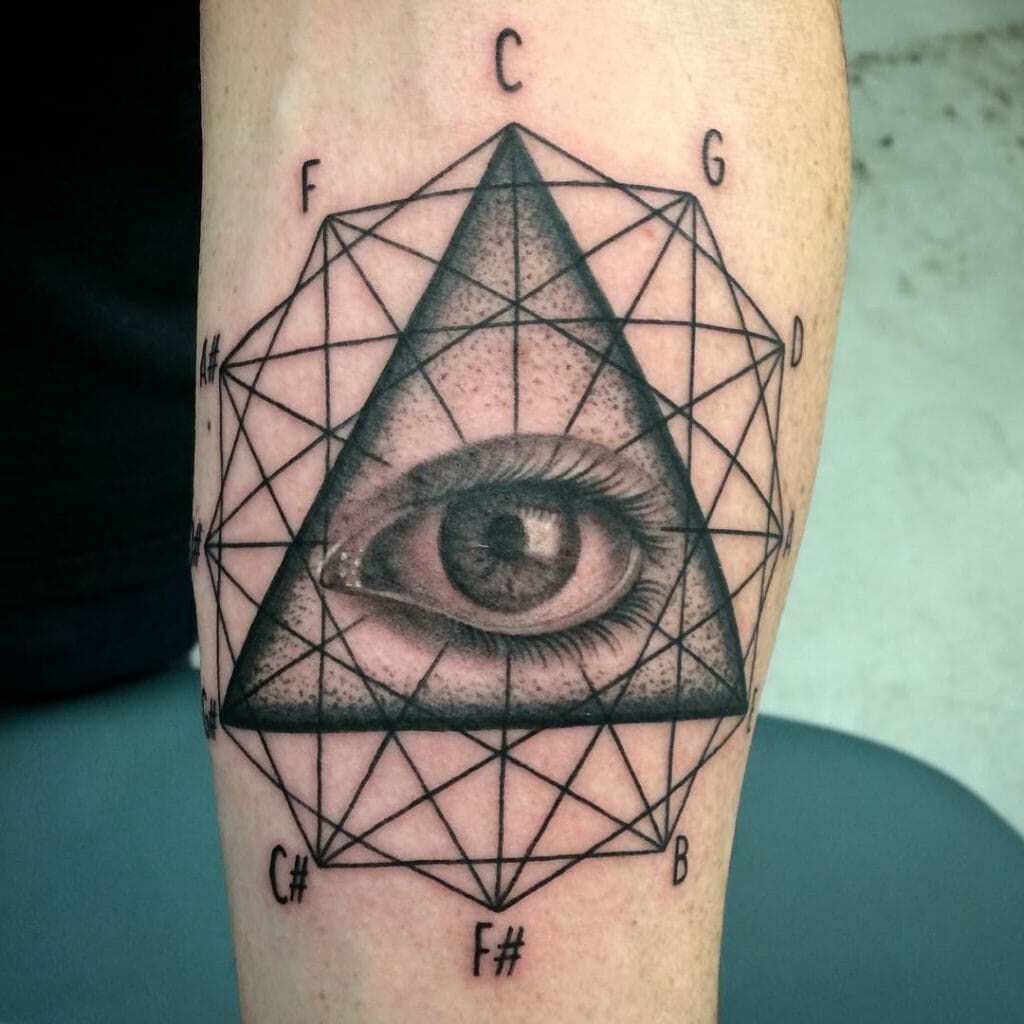 Egyptian Pyramid In Circle Of Fifths Tattoo