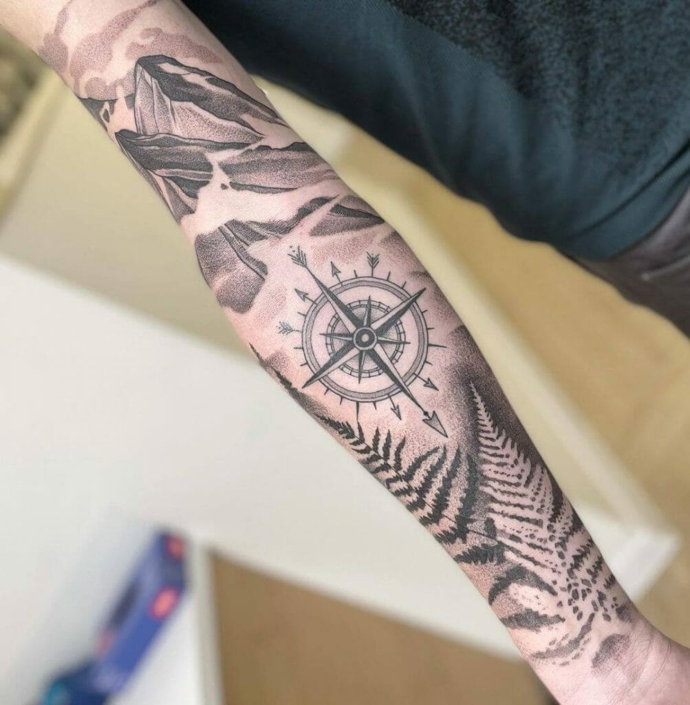 Elaborate Tattoo With Compass