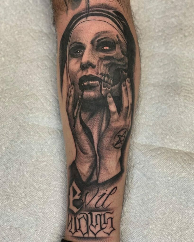 Evil Nun Lady Tattoo