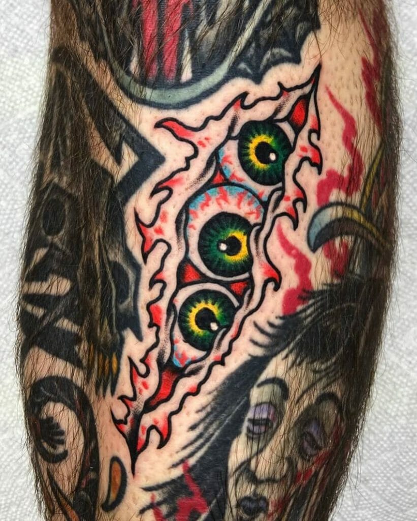 Eyeball Inside Torn Skin Tattoo