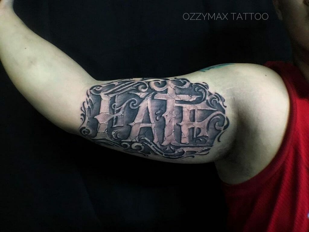 Fate Tattoo Ideas With The Word Designed Intricately