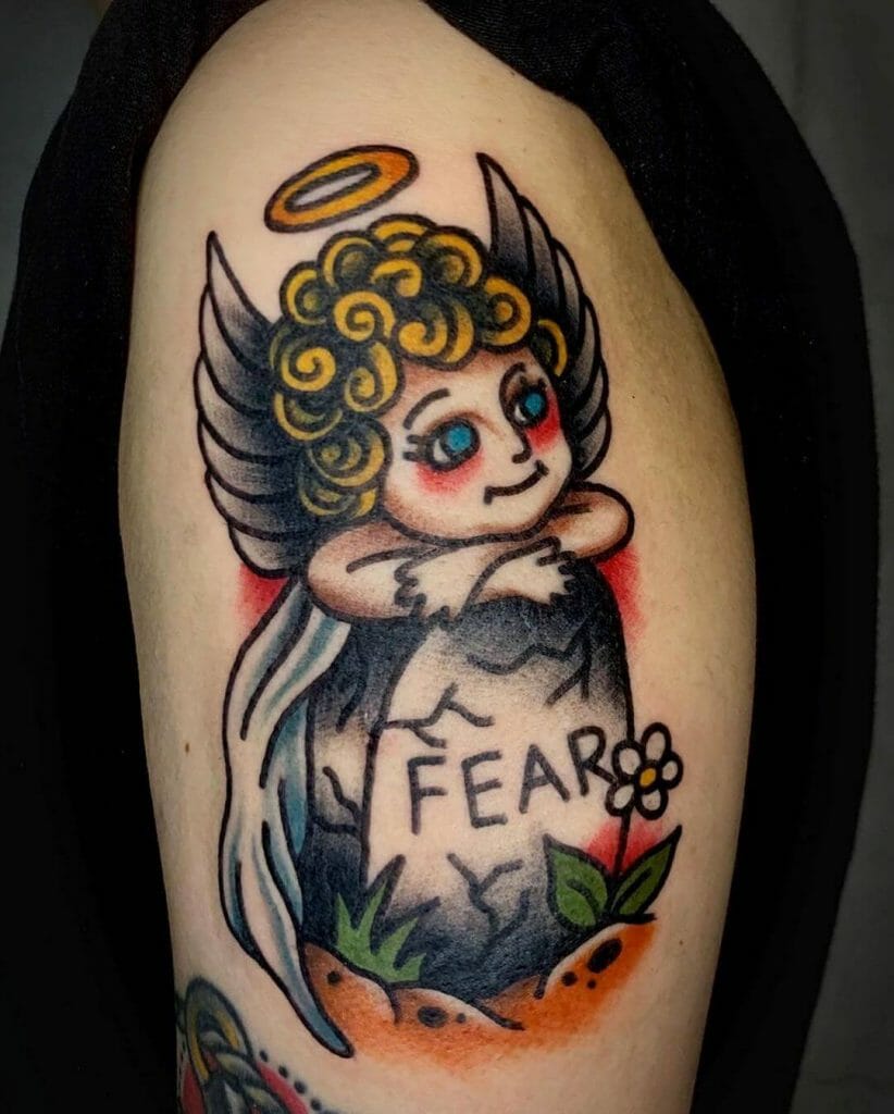 Fear No Man Angel Tattoo