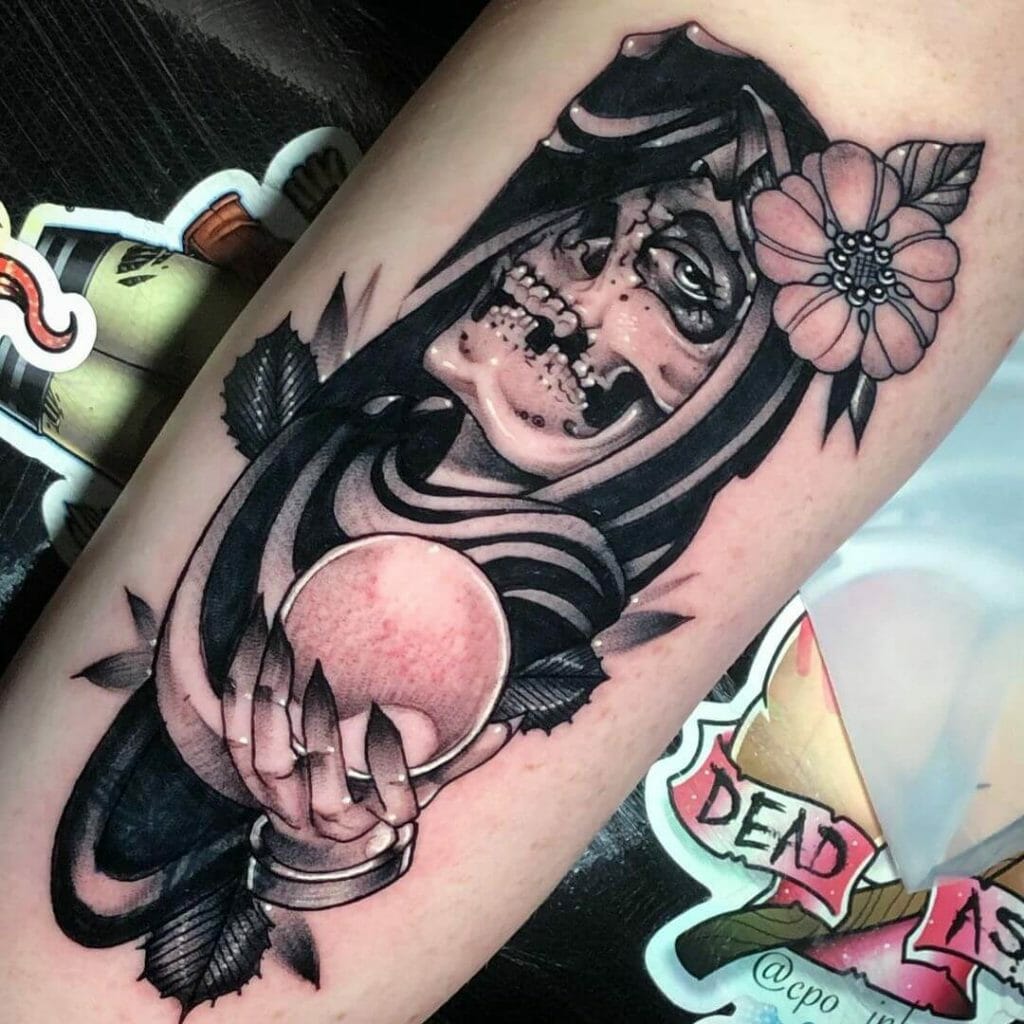 Female Wicked Grim Reaper Tattoo