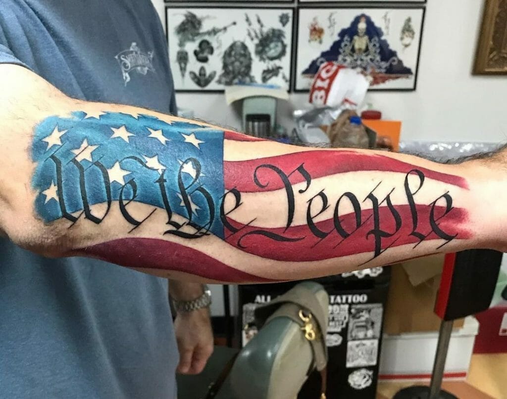 Flag Arm Tattoos