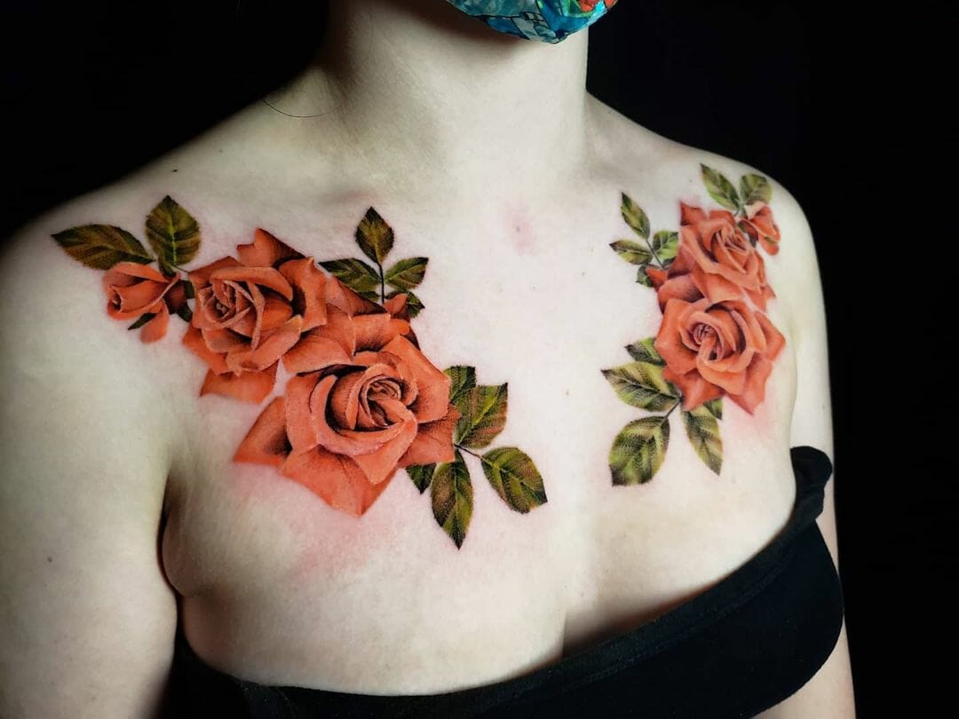 Flowers and Cristal Jewelry Tattoo Design – Tattoos Wizard Designs