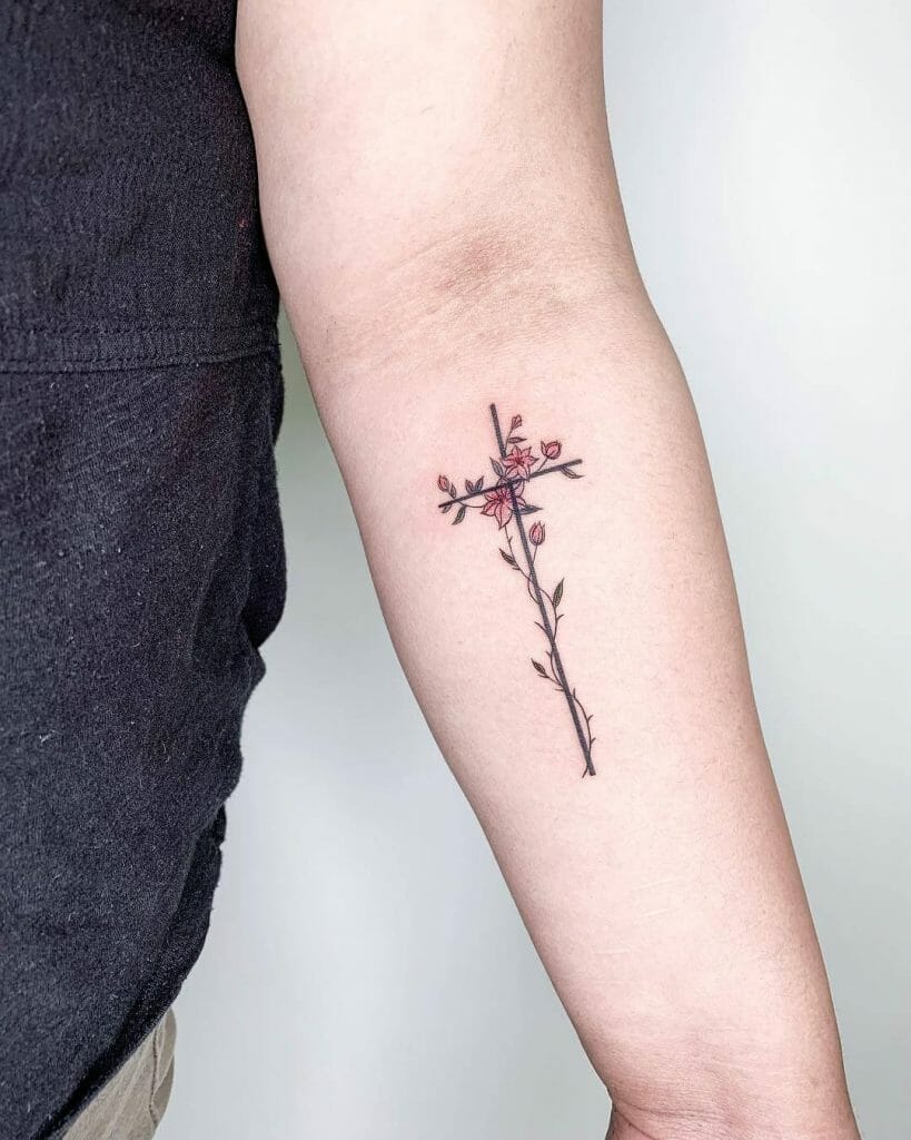 Floral Cross Tattoos