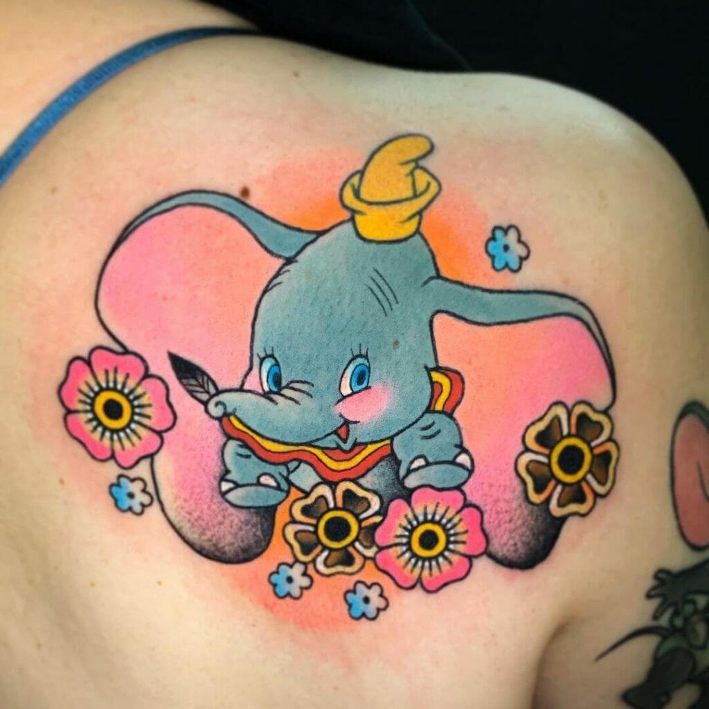 Floral Dumbo Tattoos