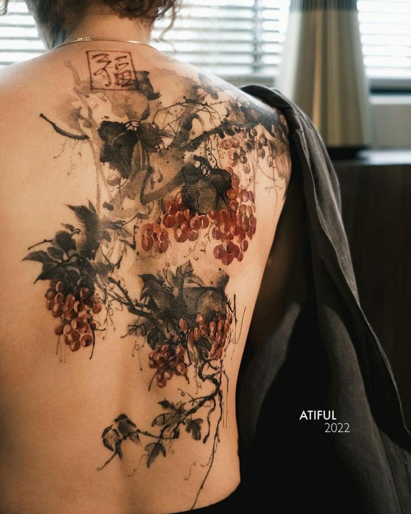 Floral Inspired Full Back Tattoo