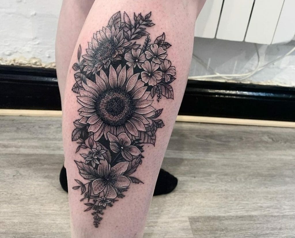 Floral Leg Tattoos