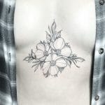 Floral Sternum Tattoos