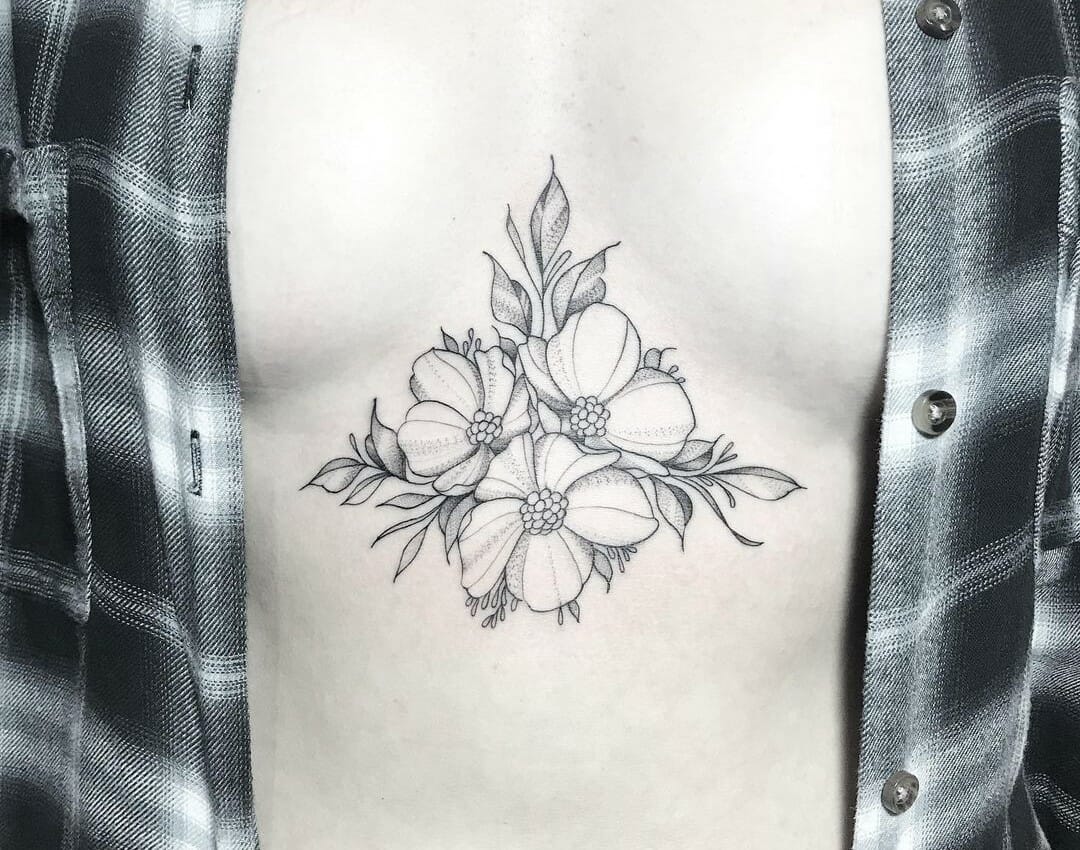 101 Best Floral Sternum Tattoo Ideas That Will Blow Your Mind! - Outsons