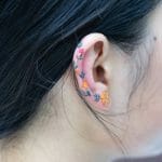 Flower Ear Tattoos