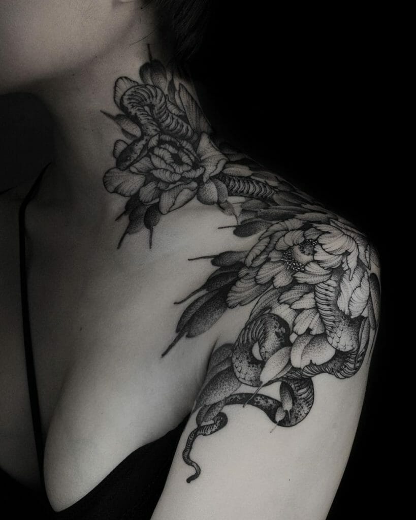 Flower Snake Tattoo