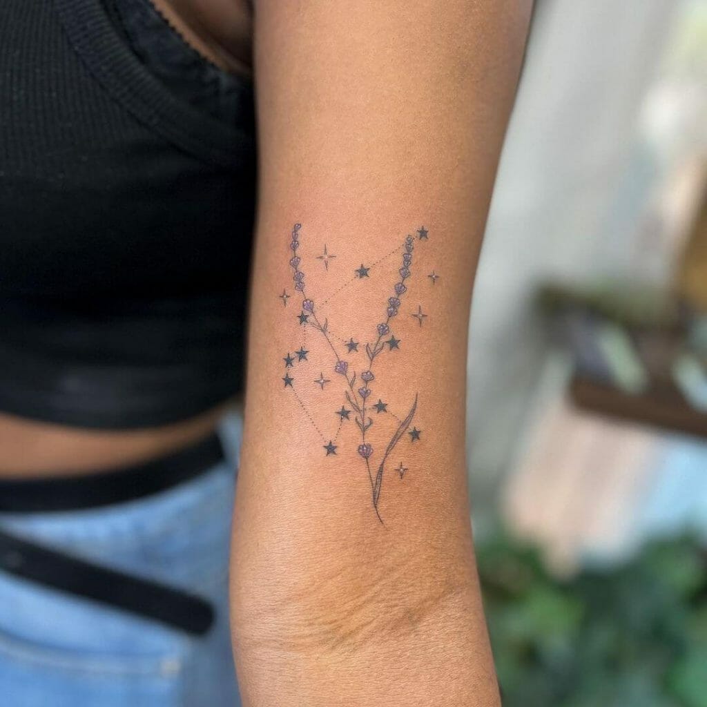 Flowers And Stars Tattoo